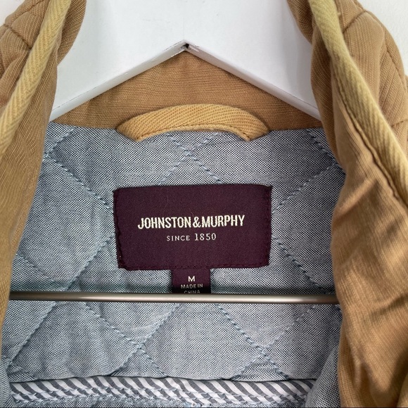 Johnston & Murphy tan quilted zip up jacket size medium - Picture 3 of 6